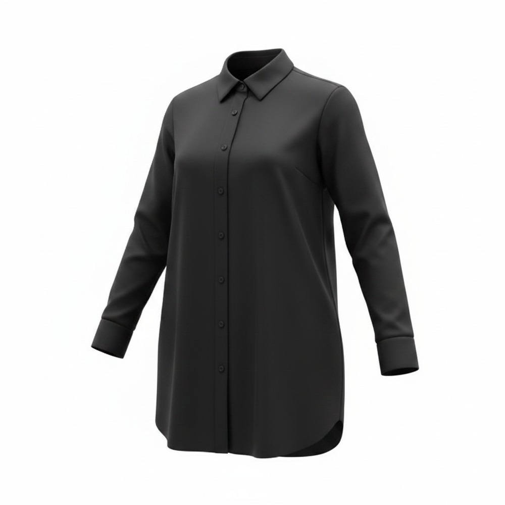 Lafayette 148 New York Button Down Shirt Womens 14 Black Long Sleeve Blouse